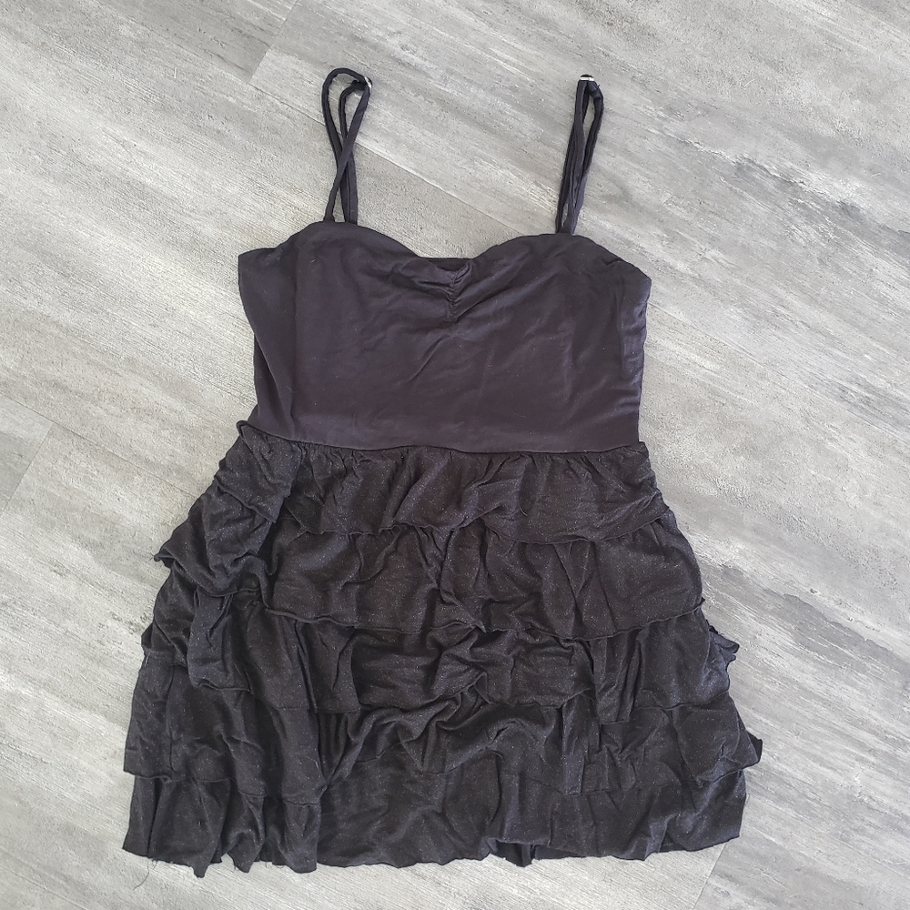 Black Ruffled F21 Babydoll Tank